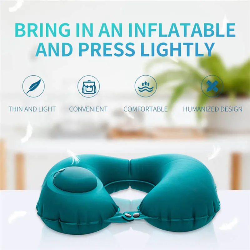 Car travel Inflatable U Shaped Travel Pillow Neck Head Rest Air Cushion for Camping |