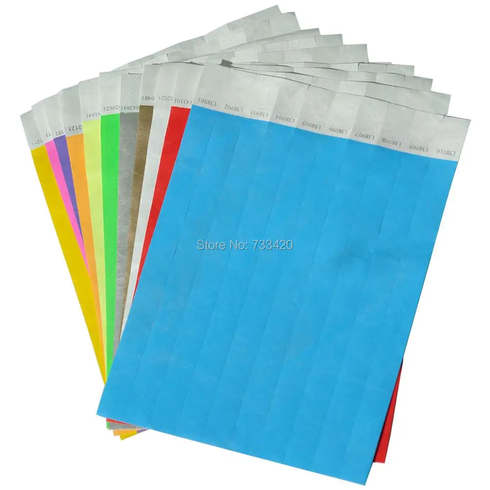 Пользовательские 3/" Tyvek браслеты черный отпечаток только 500 граф печать ID браслеты для вечеринок