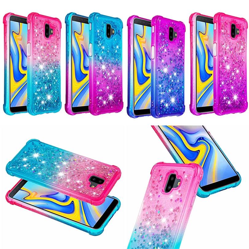 Case Gradient Quicksand TPU Bumper Cover For Samsung J6 J4 Plus A9 A7 2018 Shockproof Cases Galaxy A10 M10 M20 DYee |