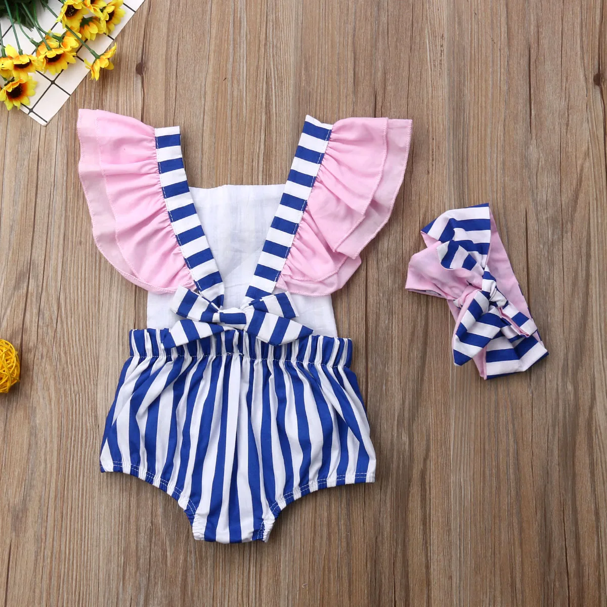 Летняя одежда для новорожденных модель 2019 года без рукавов с открытой спиной в