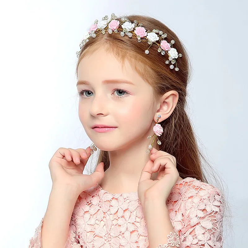 Kids Headwear Girl Pattern Princess Hair Decorate Band Flower Children Full Dress Show Accessories | Детская одежда и обувь