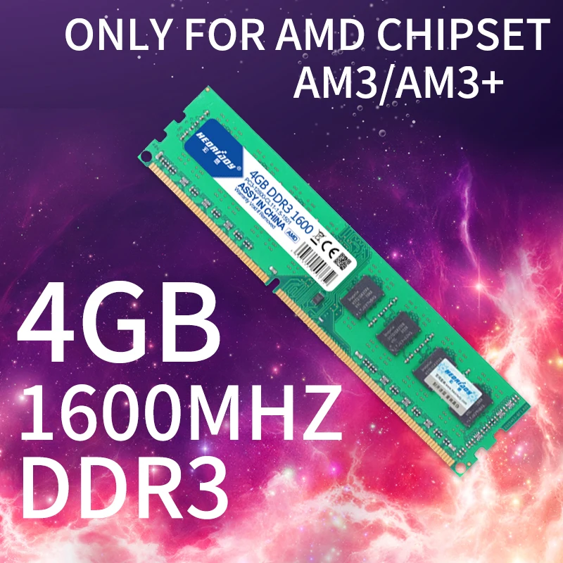 Heoriady DDR3 4 Гб 1600 МГц ПК Оперативная память для рабочего стола только гнездо AM3/AM3 +