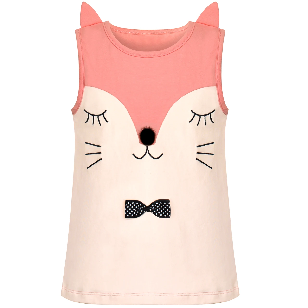 Sunny Fashion платья для девочек Девочки Комплект одежды тройник и Штаны Лиса Вышитый