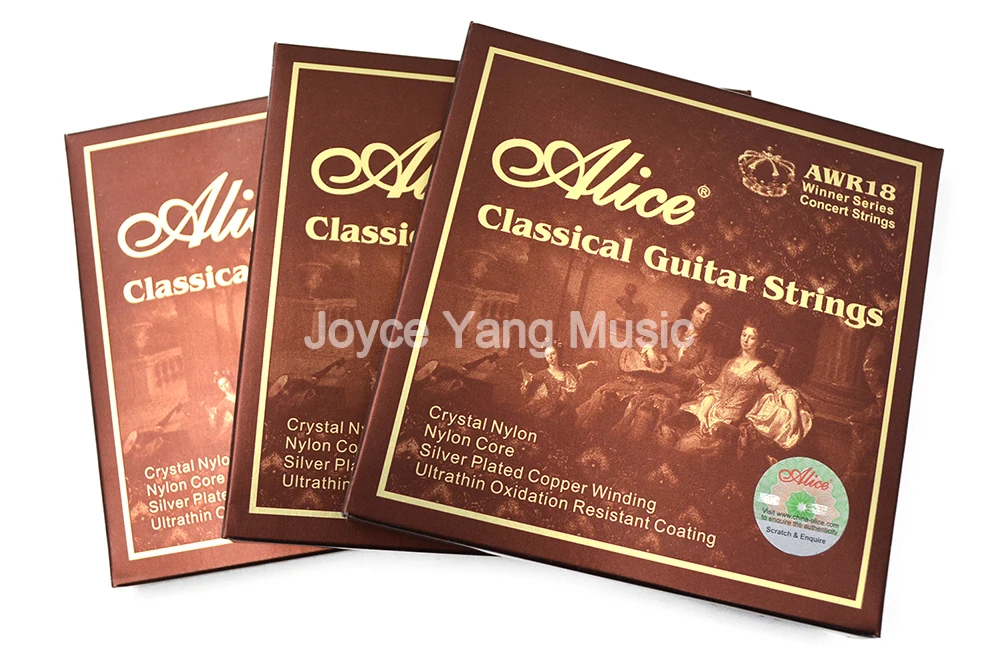 

3 Sets Alice AWR18 Classical Guitar Strings Crystal Nylon Silver-Plated Copper Winding Ultrathin Oxidation Resistant 1st-6th