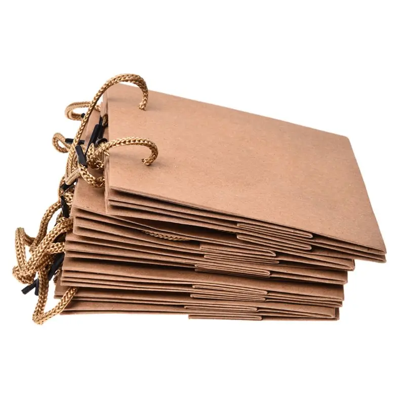 10pcs Paper Gift Jewelry Party Bag Food Carrier Bags - Brown | Дом и сад
