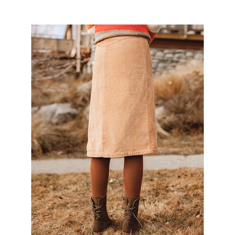INMAN осенне зимний светильник со средней талией коричневые брюки одежда в ретро - Фото №1