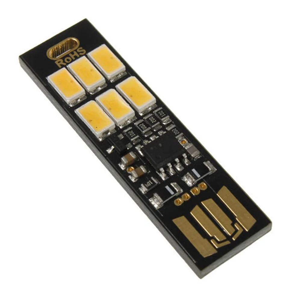 5 шт. теплый белый 1 Вт 50LM мини T-ouch переключатель USB Mobile Power Camping LED жесткая полоса