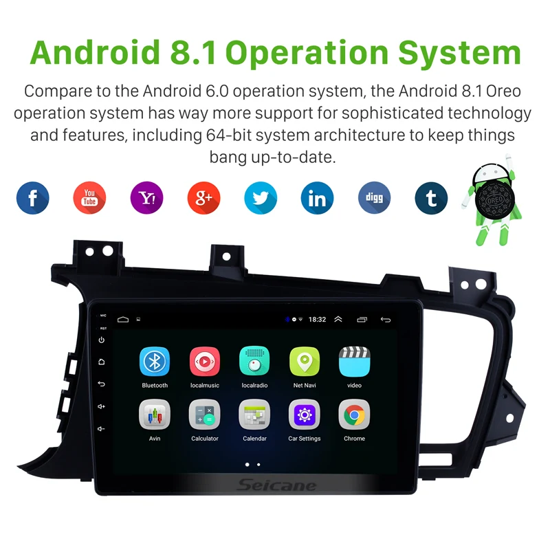 Seicane 9 &quotсенсорный экран Android 1 GPS навигационная система для 2011 2012-2014 Kia k5 LHD