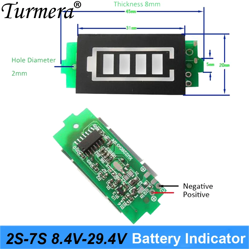Фото Индикатор заряда батареи 2S 8,4 V 3S 12,6 V 4S 16,8 V 5S 21V 6S 25,2 V 2-7 модуль емкости литиевой батареи для шуруповерта №3