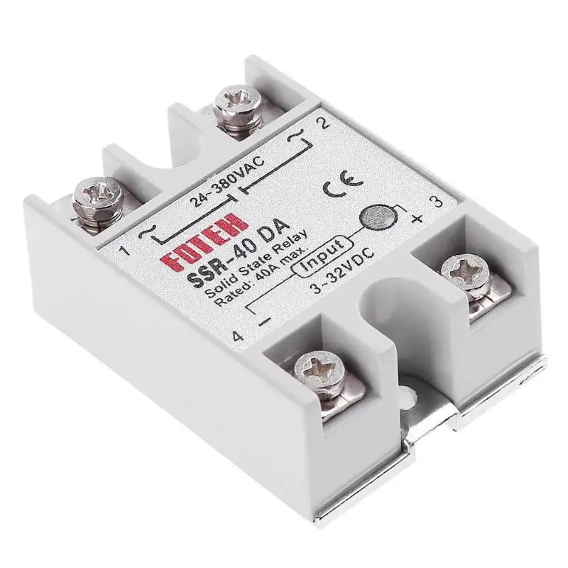 Твердотельный релейный модуль DC 3 32V к AC 24 380VAC SSR 40DA твердотельные релейные для Arduino