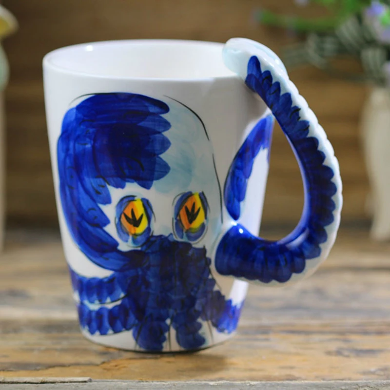3D Животное осьминог керамическая чашка рисованная мультфильм кофейная