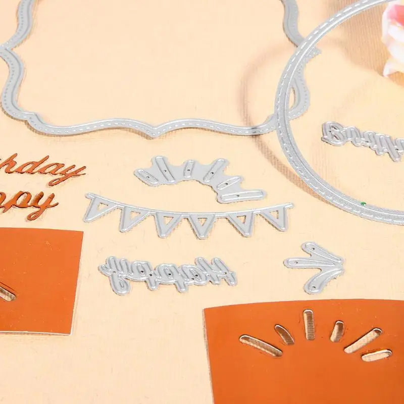 7 шт. DIY с днем рождения металлические режущие штампы Скрапбукинг/фотоальбом