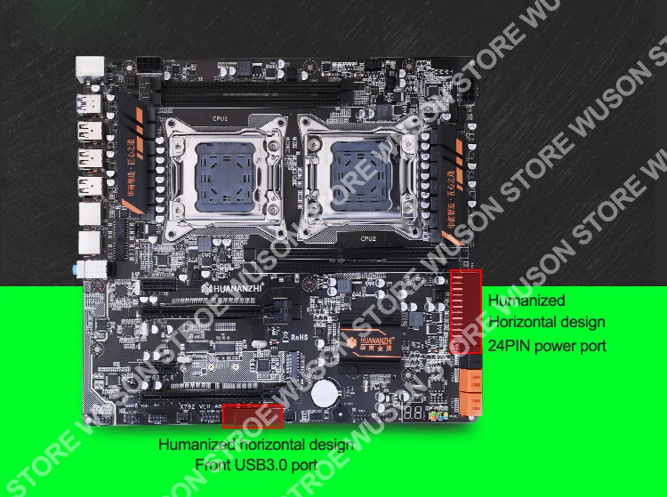 Billig HUANANZHI X79-4D M.2 Slot Motherboard Mit Dual CPU Intel Xeon E5 2680 V2 RAM 64G(4*16G) Computer Hardware DIY Auf Verkauf
