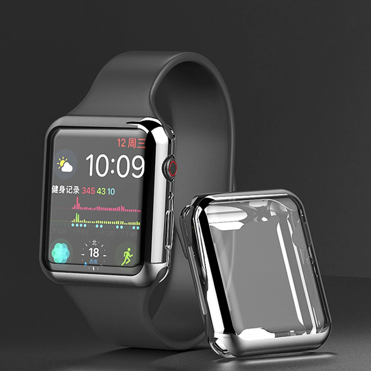 Чехол для Apple Watch Series 3/2/1 38 мм мягкий прозрачный чехол из ТПУ с покрытием 360 полная