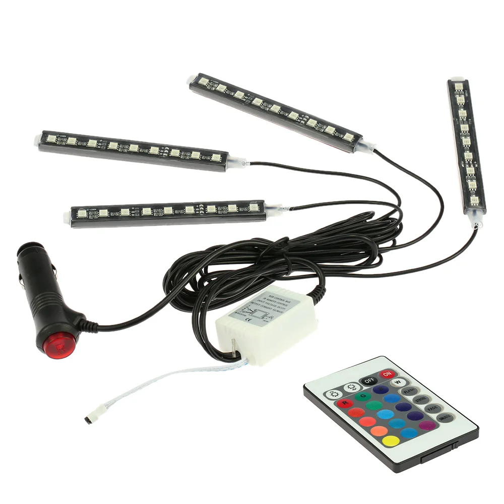 4 in 1 Wireless Remote Control Interior Atmosphere Light Bar Car Floor Dash LED Decoration Lamp Kit 12V | Автомобили и мотоциклы