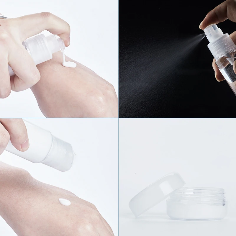 12 шт./компл. портативный распылитель пластик уход за кожей лица тара для кремов и