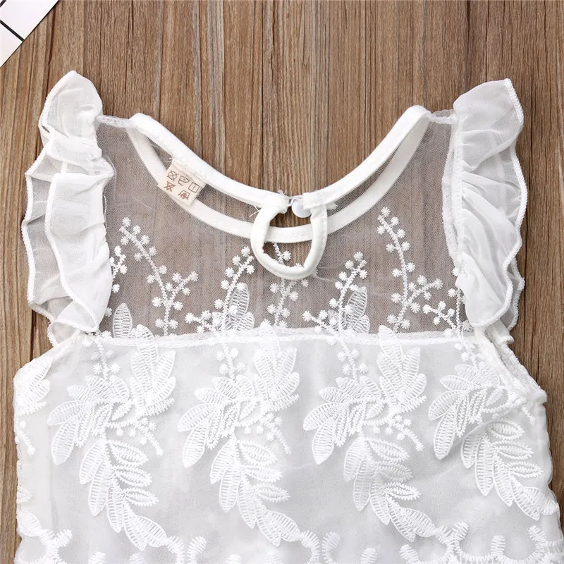 Pudcoco/детская одежда для маленьких девочек белая кружевная блузка Топы +