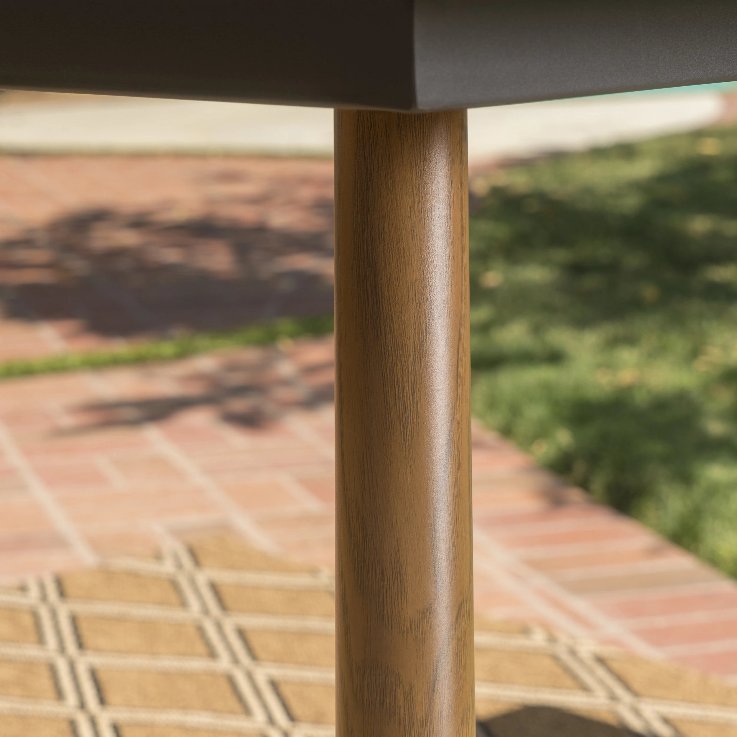 Епископ Открытый 5 шт. серый плетеный столовый набор с стол из закаленного стекла