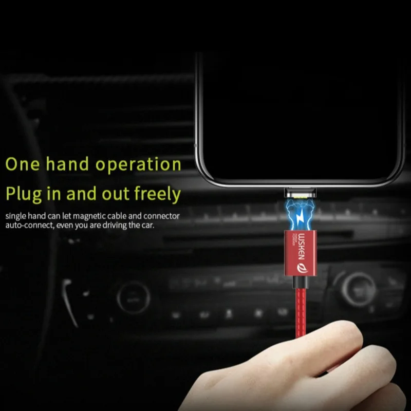 Wsken официальный Магнитный зарядный кабель Micro Usb Type C 3A провод для быстрой зарядки
