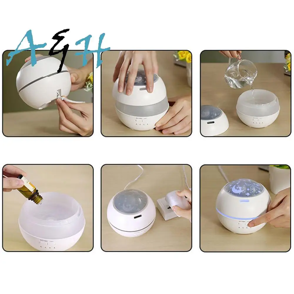 Ultrasonic Home Light Shadow Humidifier Air 150ML Purifier Essential Oil 10W 10-15 square meters Diffuser | Бытовая техника