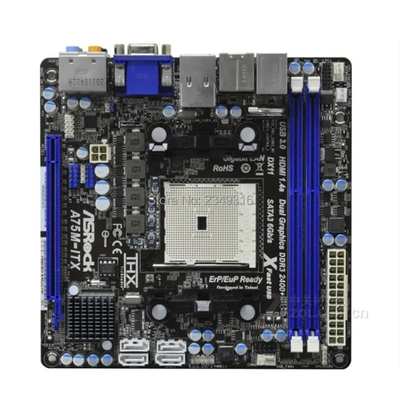 Mini itx MINI HTPC для ASRock A75M ITX оригинальная б/у настольная материнская плата A75 Socket FM1 DDR3