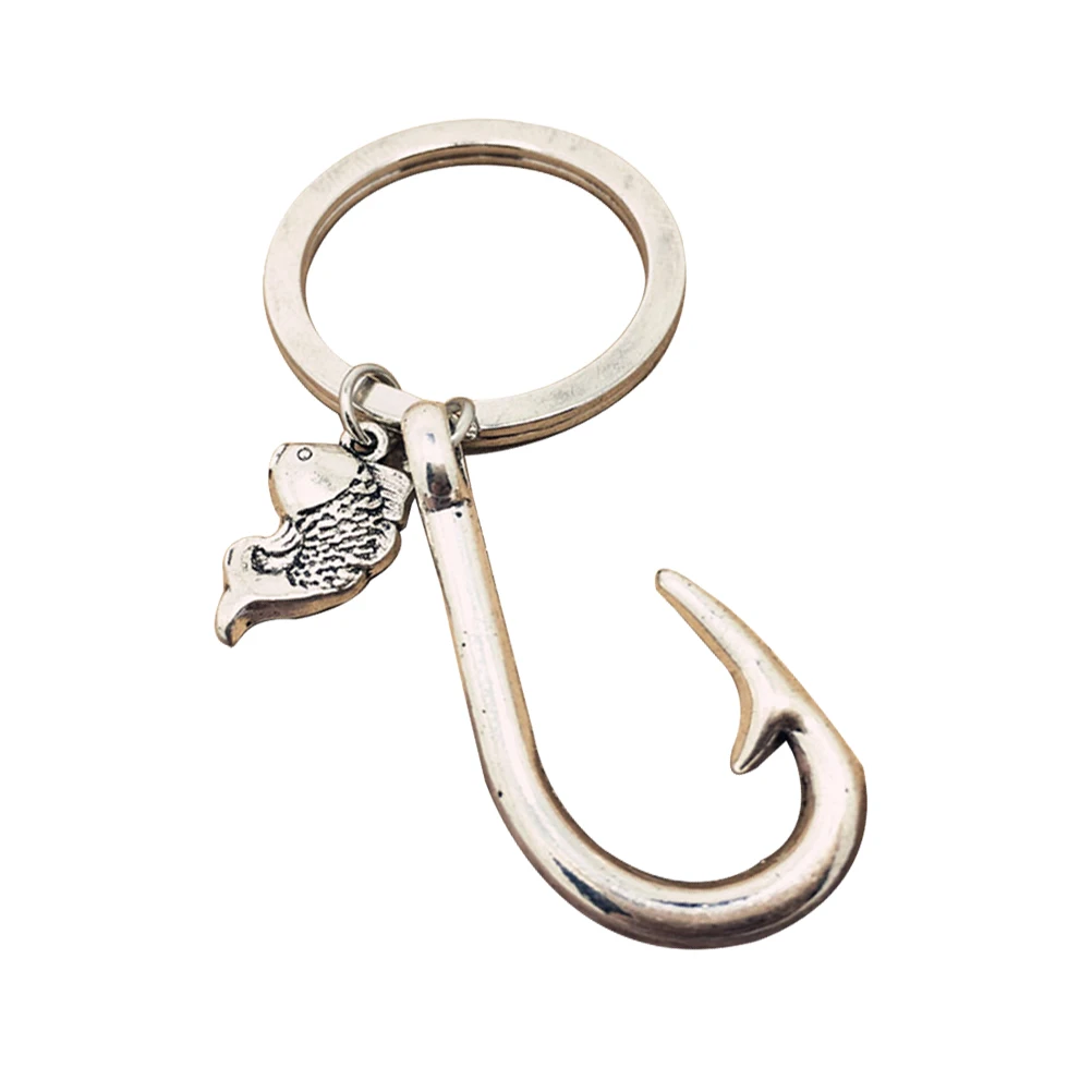1pc Fishing Hook Keychain Charm Fashion Cool Car Keyring Purse Bag Pendant Decoration Keyfob Creative Gift | Украшения и