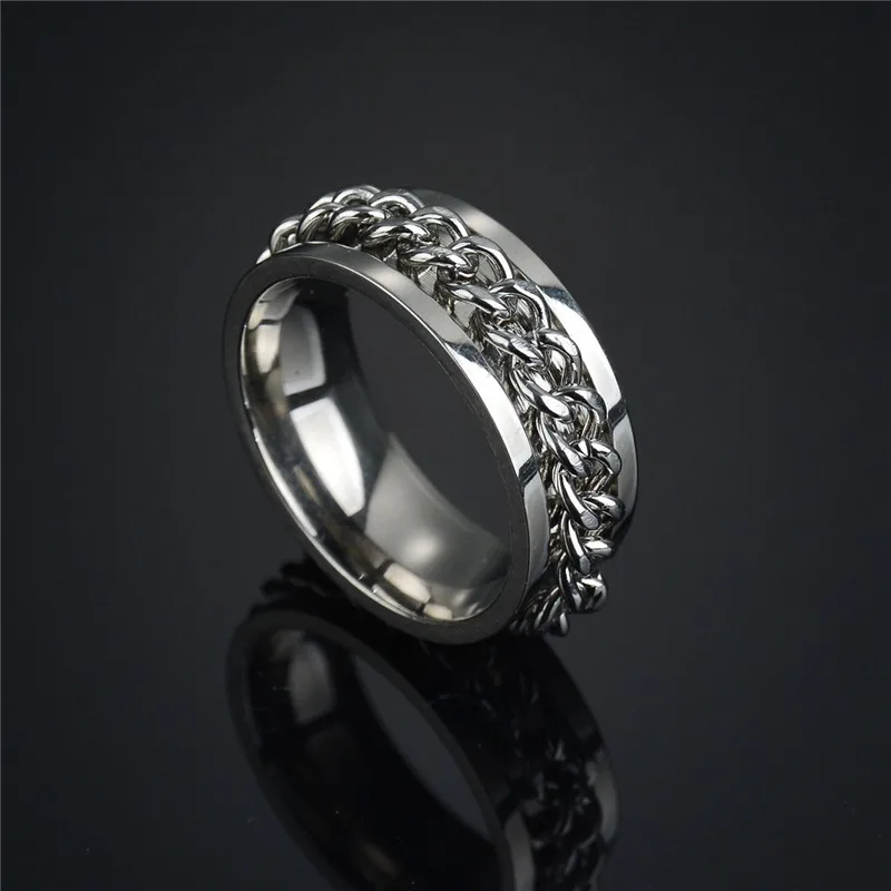 RONGQING 1pcs 2019 Party Rings Fashion Jewelry Stainless Steel chain for women man | Украшения и аксессуары