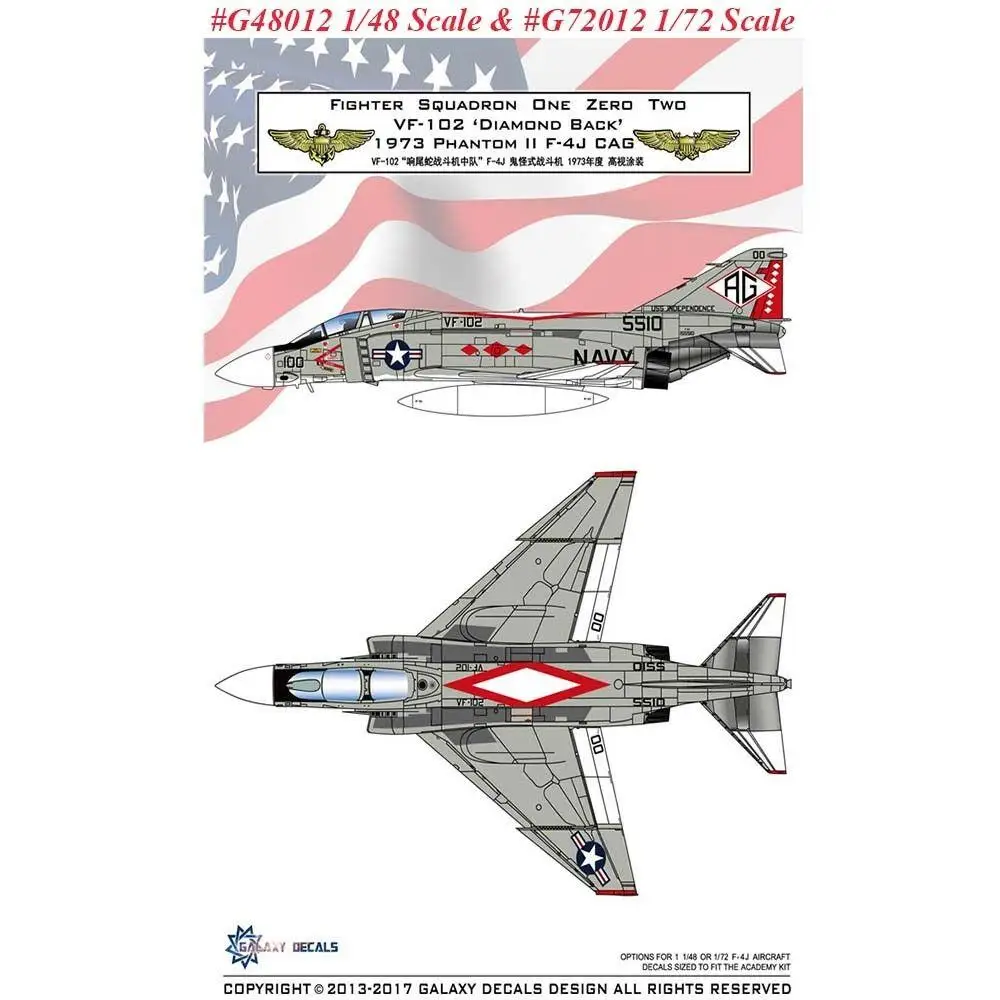 GALAXY Model G48012 G72012 1/48 1/72 весы F 4J алмазная задняя крышка 1973 го года|Наборы для сборки