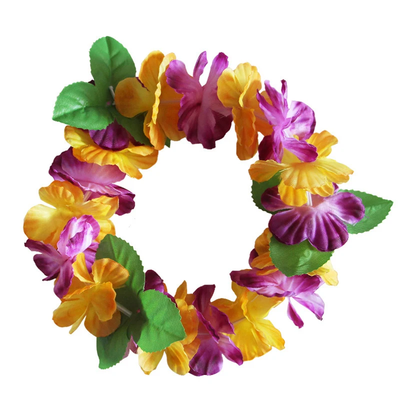 

Hawaii Flower Garland Headband Headpiece Bracelet Bangle Set For Wedding Party Box Decoration DIY Summer Wreath Craft