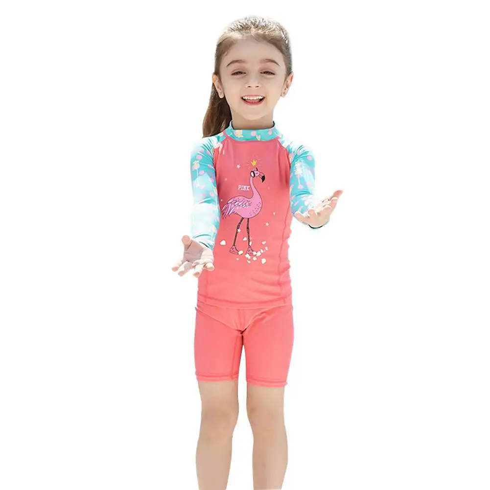 Детский купальник наборы для девочек Солнцезащитный детский из двух частей с