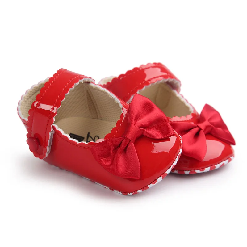 Autumn Soft Sole Girl Baby Shoes PU First Walkers Butterfly-knot Princess Moccasins Shoe 0-18 Months |