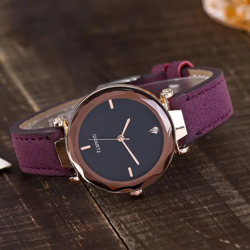 Orologio Donna модные роскошные часы кожаный ремешок из нержавеющей стали аналоговые