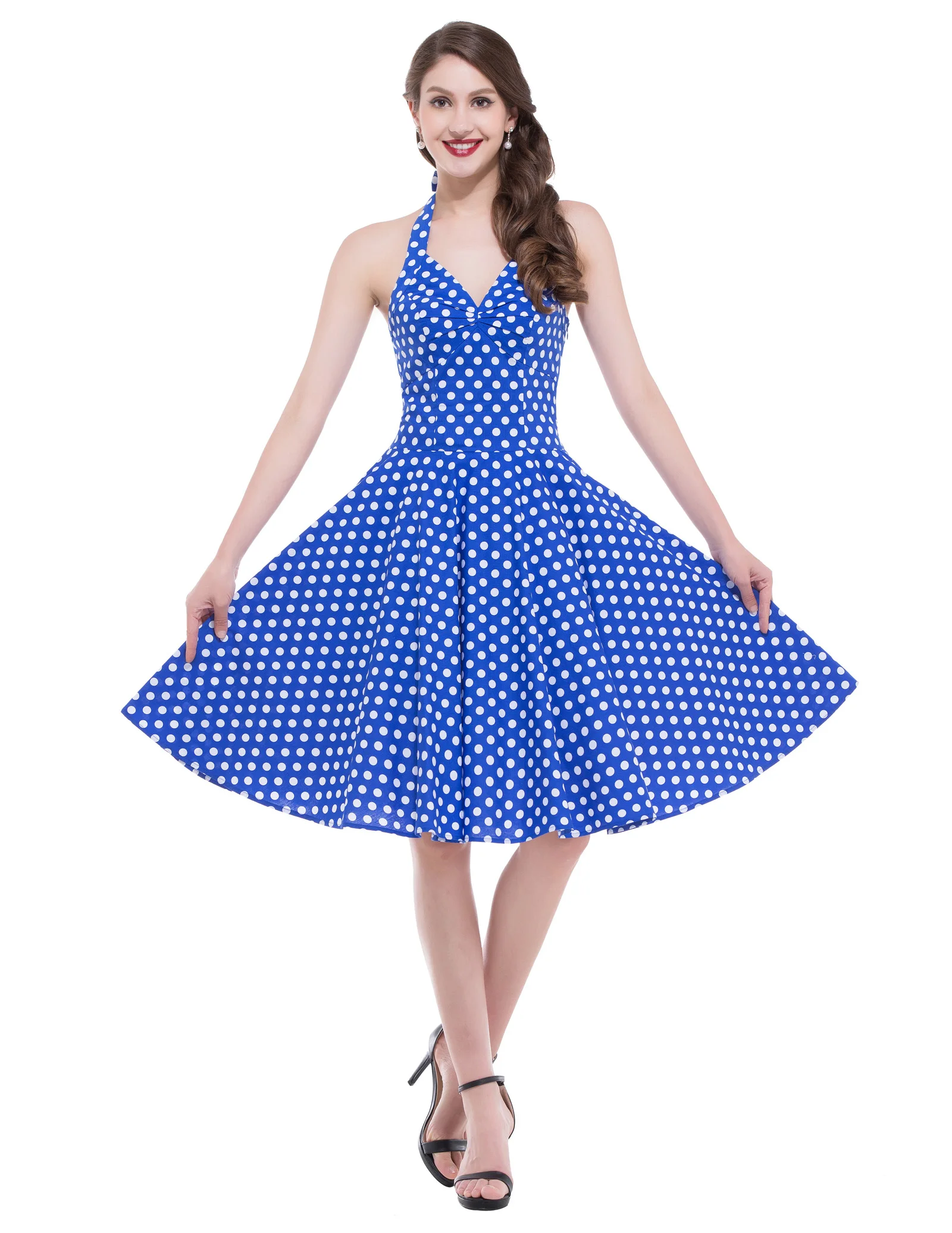 2017 женские винтажные 50 s в горошек ретро домохозяйки вечерние Pinup качели платье |