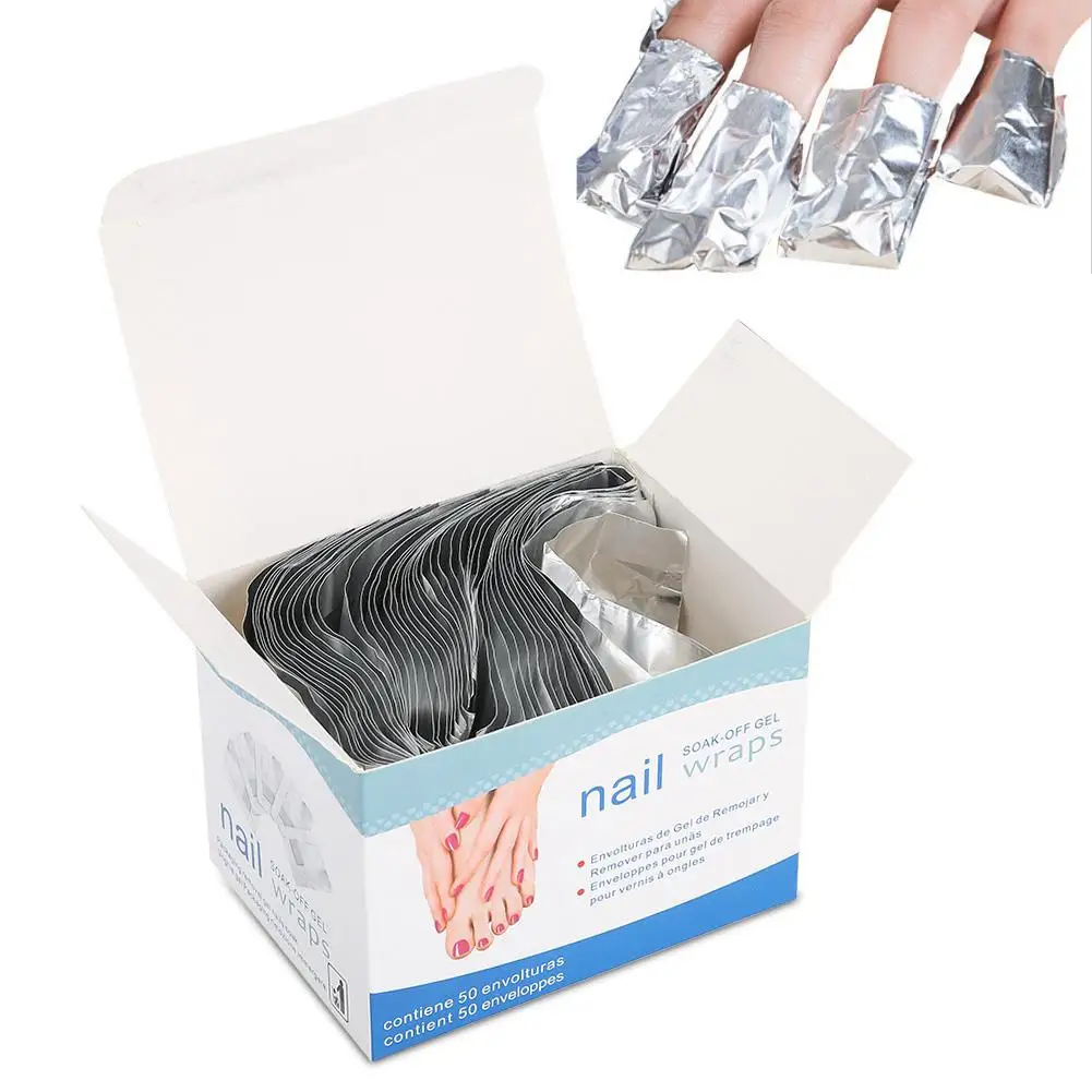 50 шт. лак для ногтей удаления фольги обертывания хлопок УФ GelNail искусство