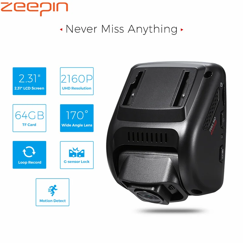 ZEEPIN T690C Автомобильный видеорегистратор 2 31 дюйма g сенсор 2160P UHD 170 градусов супер