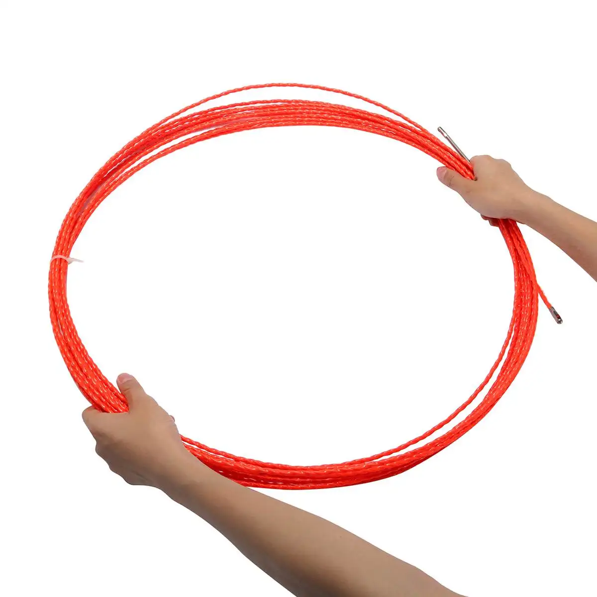 Professional Cable Push Puller Rodder Reel 5mm 15M Conduit Snake Fish Tape Wire Cabling Tools Wiring Accessories Set Orange
