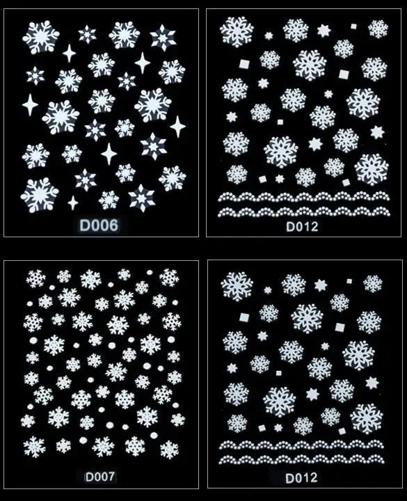 12 Санта дизайн наклейки снежинки деревья листы искусство рождественские 3D
