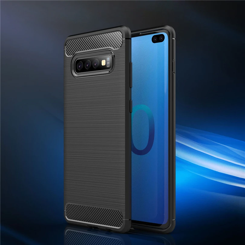 Противоударный мягкий чехол из ТПУ для Samsung Galaxy S10E S10 S9 Plus тонкий углеродного