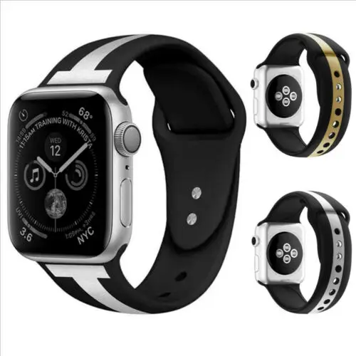 Горячая 2019 iWatch ремешок силиконовый спортивный браслет для Apple Watch Series 4 3 2 1 38-44 мм |