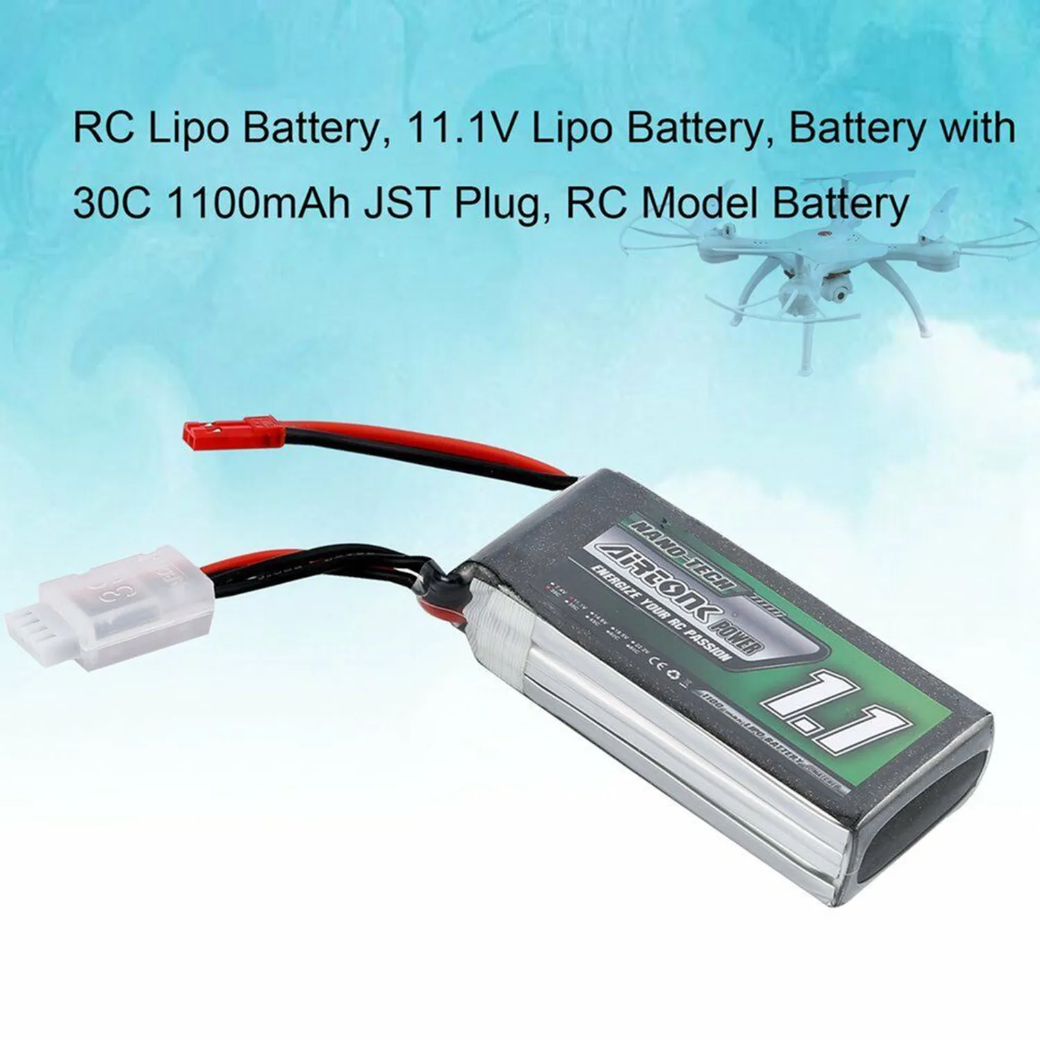 Airtonk power 11 1 V 1100 Mah 30C 3 S P Lipo батарея Jst разъем для радиоуправляемого дрона