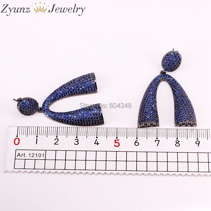 

5 Pairs ZYZ325-9976 Multi-color CZ Micro Pave Cap for Earring Making, Earring Accessories