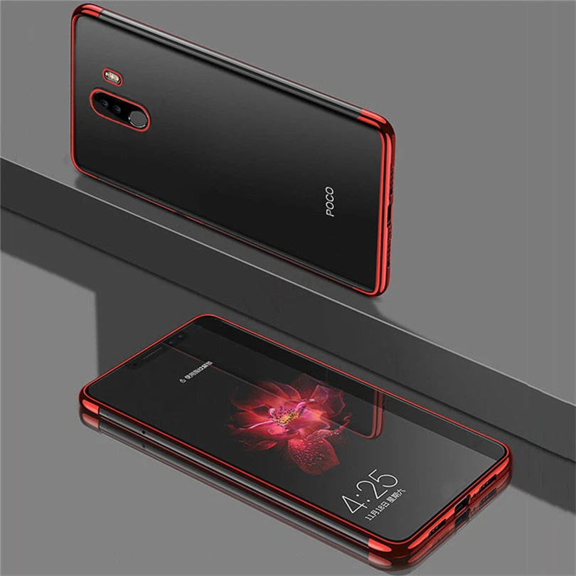 Прозрачный Ультра гальванический силиконовый чехол из ТПУ для телефона Xiaomi Mi Poco