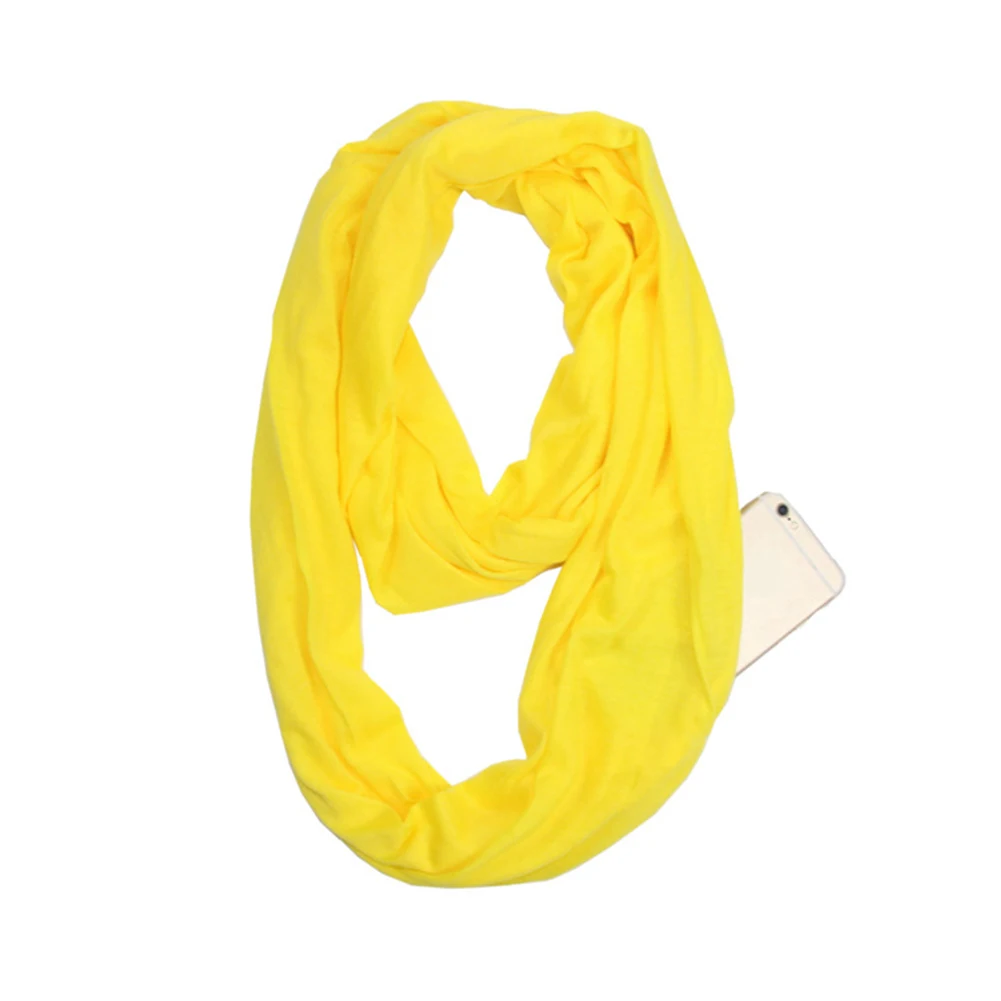 

2019 New Arrivals Portable Women Scarf with Zipper Pocket Infinity Winter Scarf Soft Warm Convertible Travel Journey Scarves