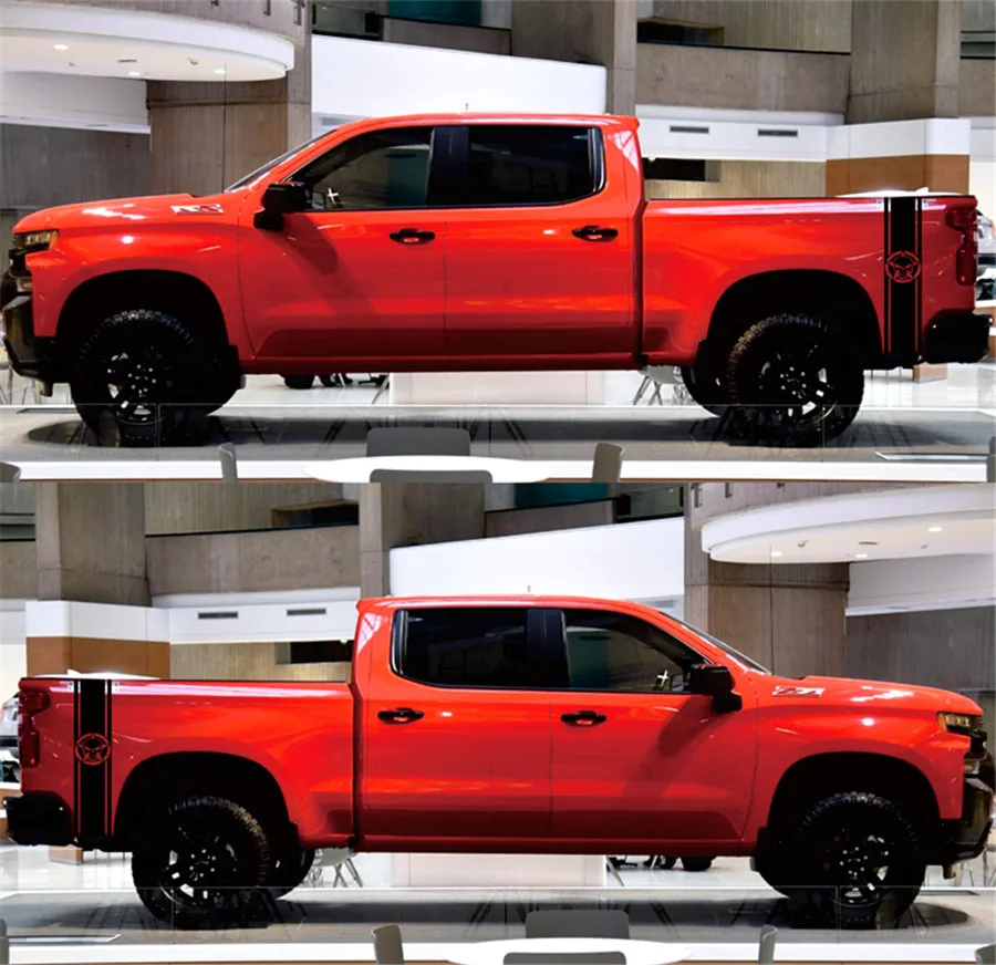 2x Череп для Dodge пикап грузовик кровать полосы наклейка 100*22 см автомобильные