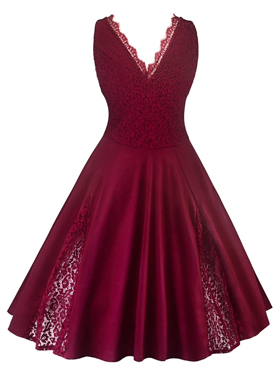 Новые летние платья для женщин Ретро плюс размер сексуальное с v образным вырезом