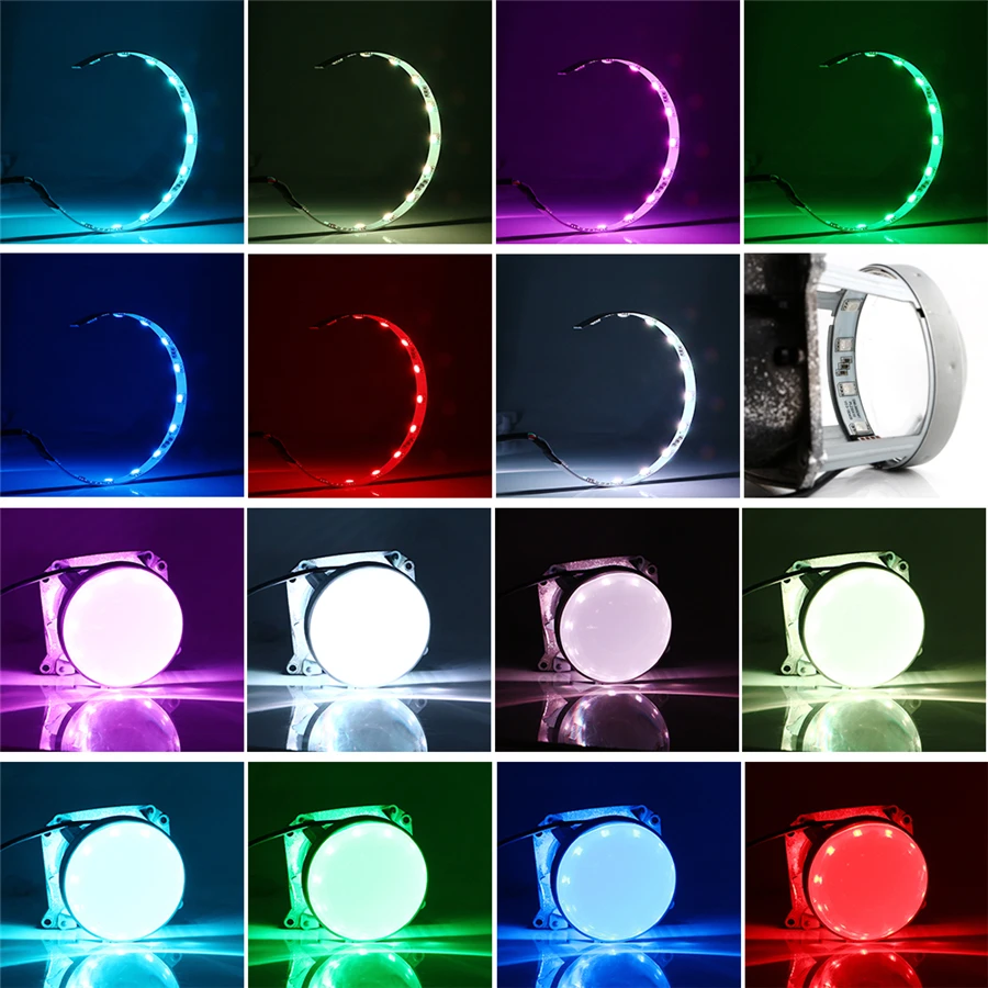 1 пара автомобильных фар rgb проектор Led Devil Eye Demon лампа для приложения