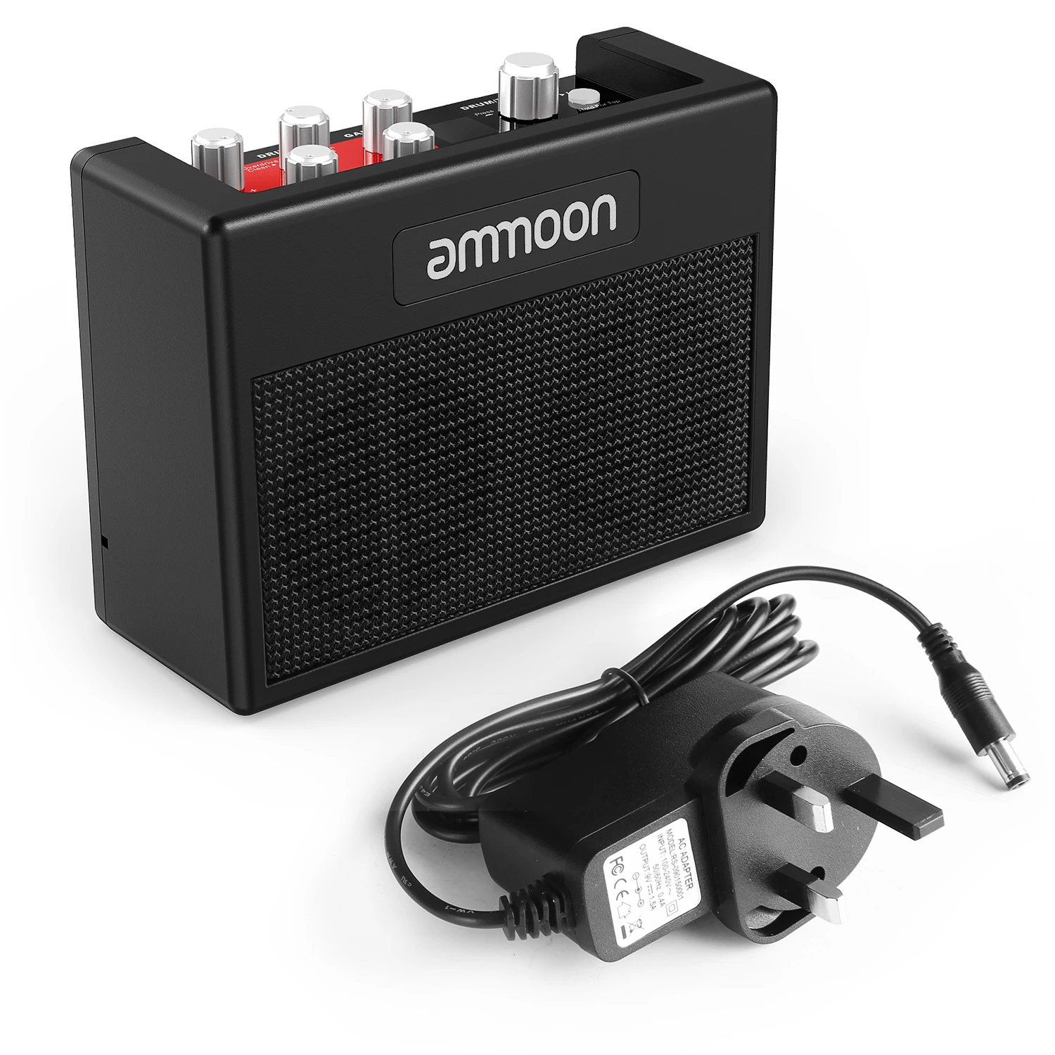 ammoon POCKAMP Guitar Amplifier Amp Built-in Multi-effects 80 Drum Rhythms with Aux Input Headphone Output, Power Adapter