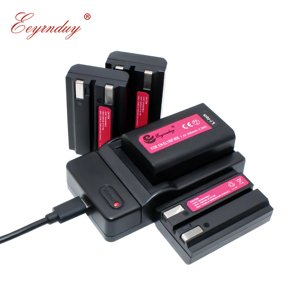 Литий ионный аккумулятор EN EL1 NP 800 (4 Pack) и USB зарядное устройство для Nikon Coolpix 4300 4500