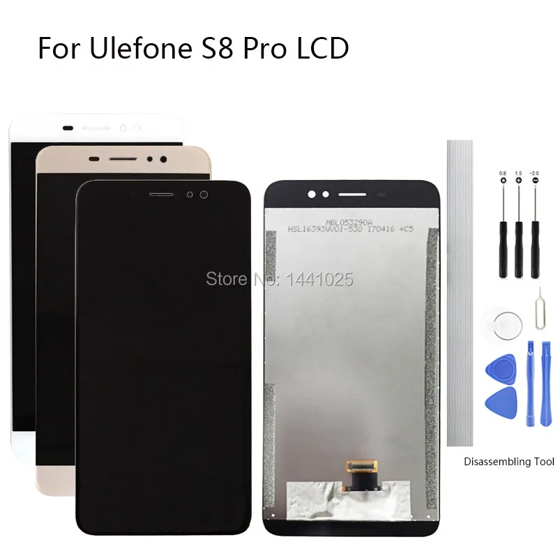 Дисплей сменный экран для Ulefone S8 Pro ЖК дисплей Touch Экран 5 3 дюйма черный белый Глод Экран|Экраны мобильных