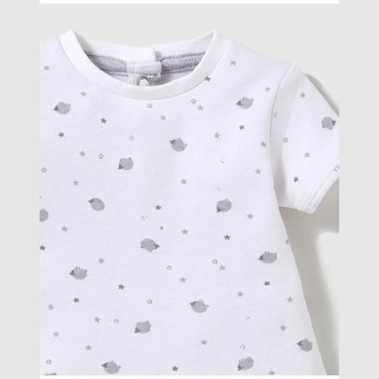 UNIT-UNISEX-COTTON-ROMPERS-PAJAMA NEWBORN UNIT SHORT WHITE |